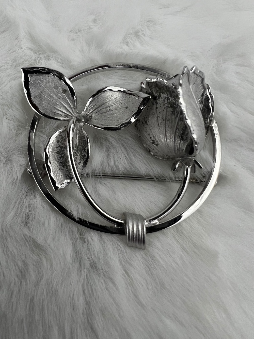 Vintage Bond Boyd Sterling 925 Floral Infinity Brooch